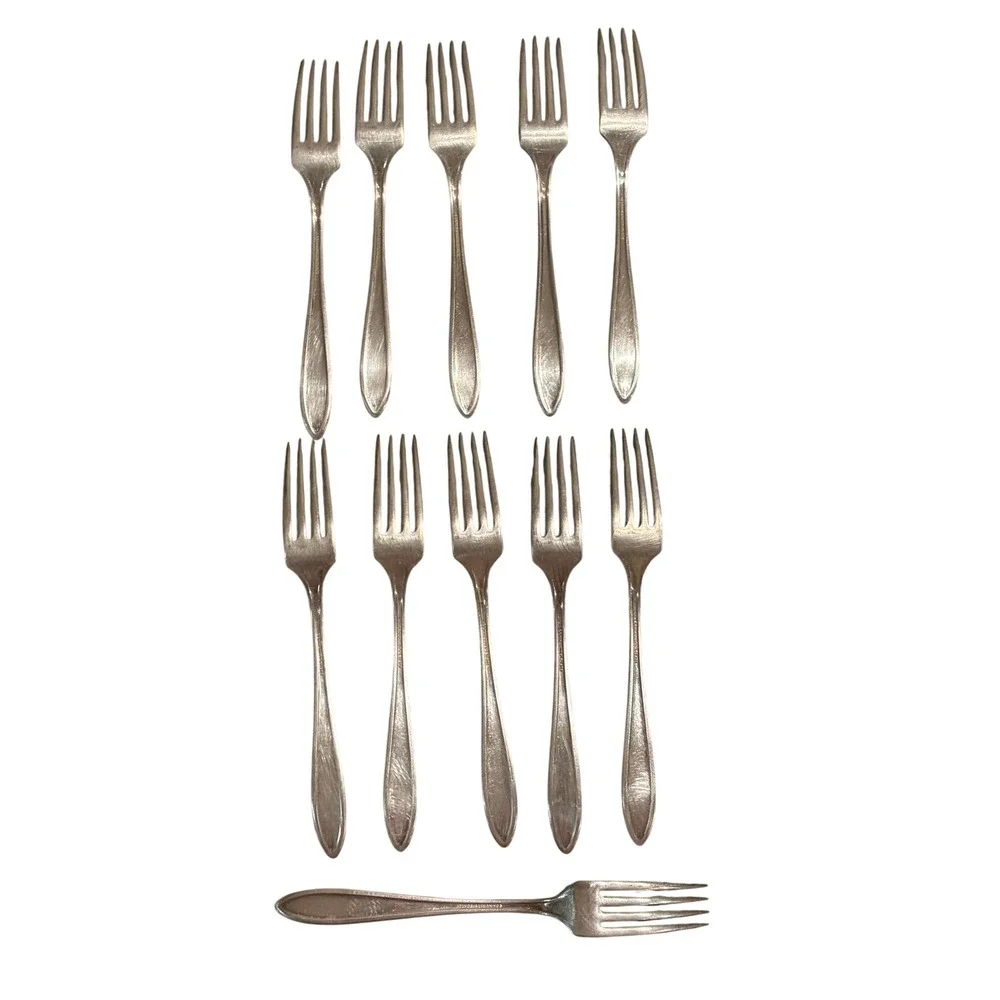 Set of (11) Community Plate (Oneida) ADAM 1917 Silverplate Forks Monogrammed